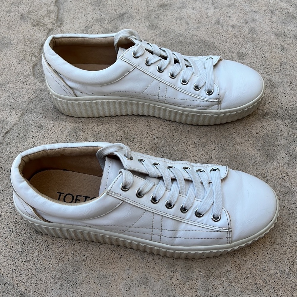 💚Toetos Reinna White Platform Sneaker Womens Sz 9.5 - Picture 3 of 10